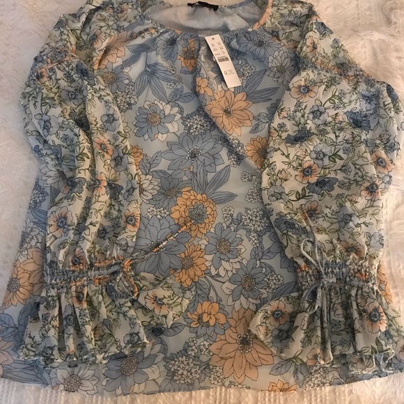 J Crew Blue Floral Top - Picture 6 of 8